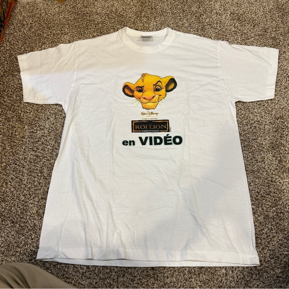 Vintage Lion King VHS Release Made In France Single Stitch Size Large T-Shirt